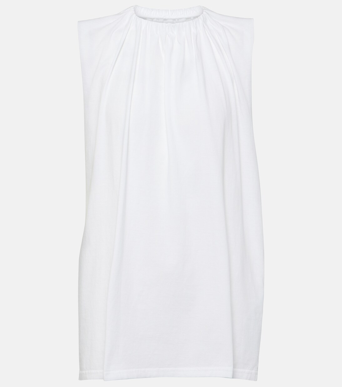 Ruffled cotton jersey top in white - MM 6 Maison Margiela | Mytheresa
