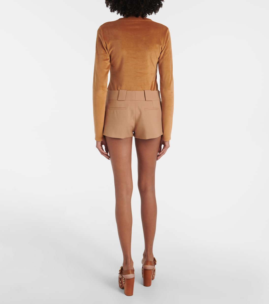 Clara Wool Mini Shorts - Grey main image 1