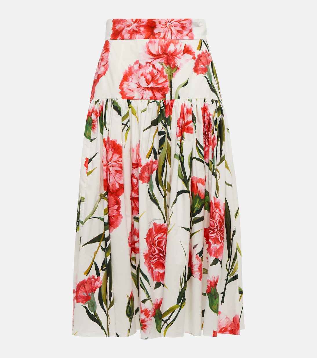 Midirock aus Baumwollpopeline in Weiß - Dolce Gabbana | Mytheresa