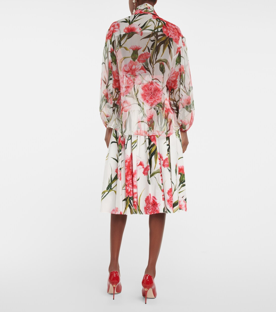 Midirock aus Baumwollpopeline in Weiß - Dolce Gabbana | Mytheresa
