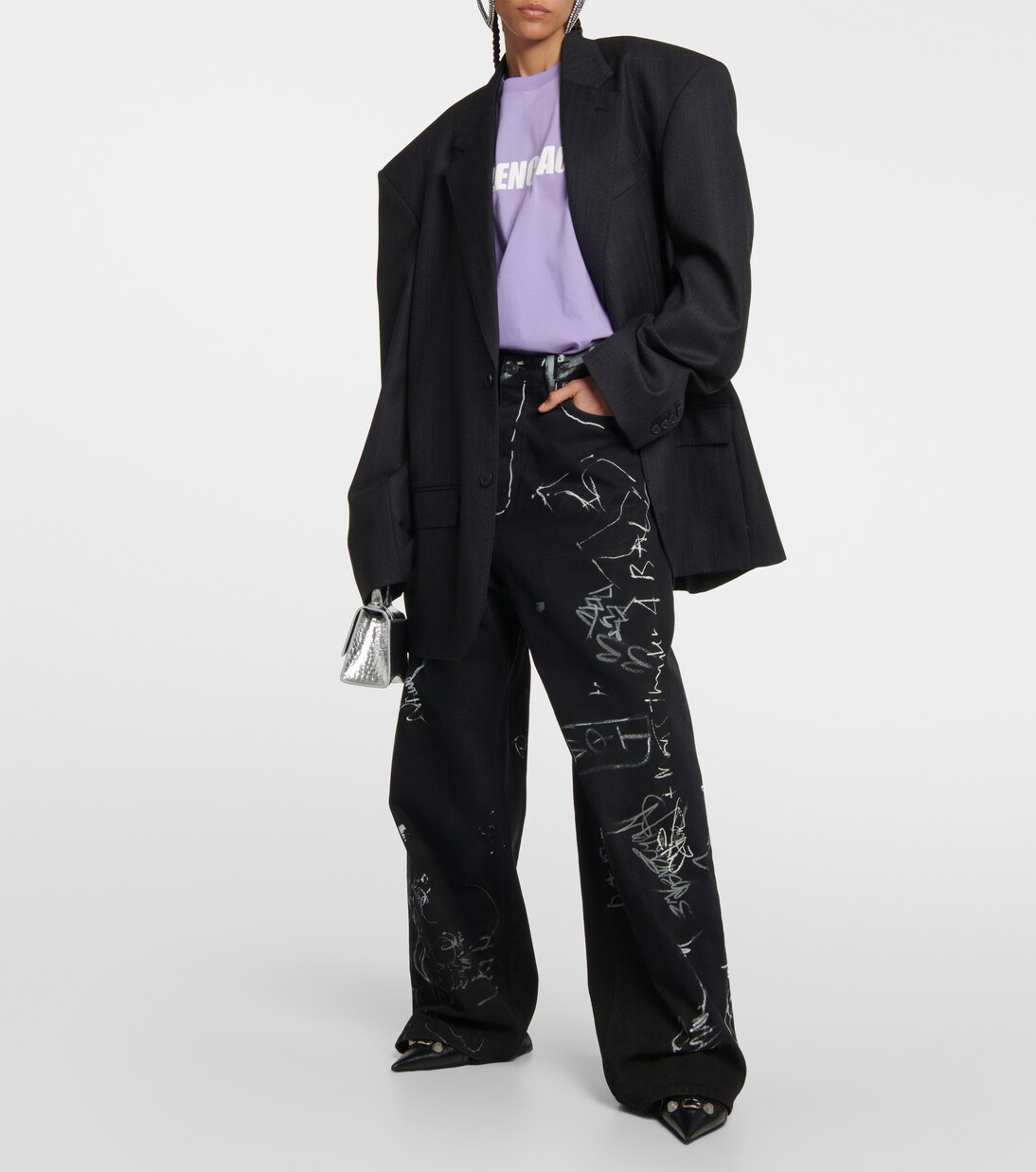 Mid-Rise Wide-Leg Jeans in Schwarz - Balenciaga | Mytheresa 