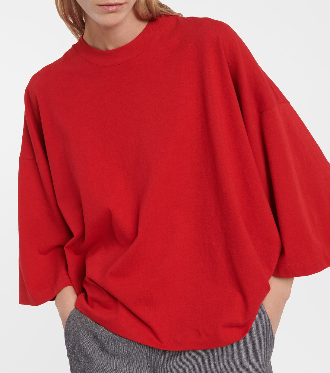 T-Shirt Issi aus Baumwoll-Jersey in Rot - The Row | Mytheresa 