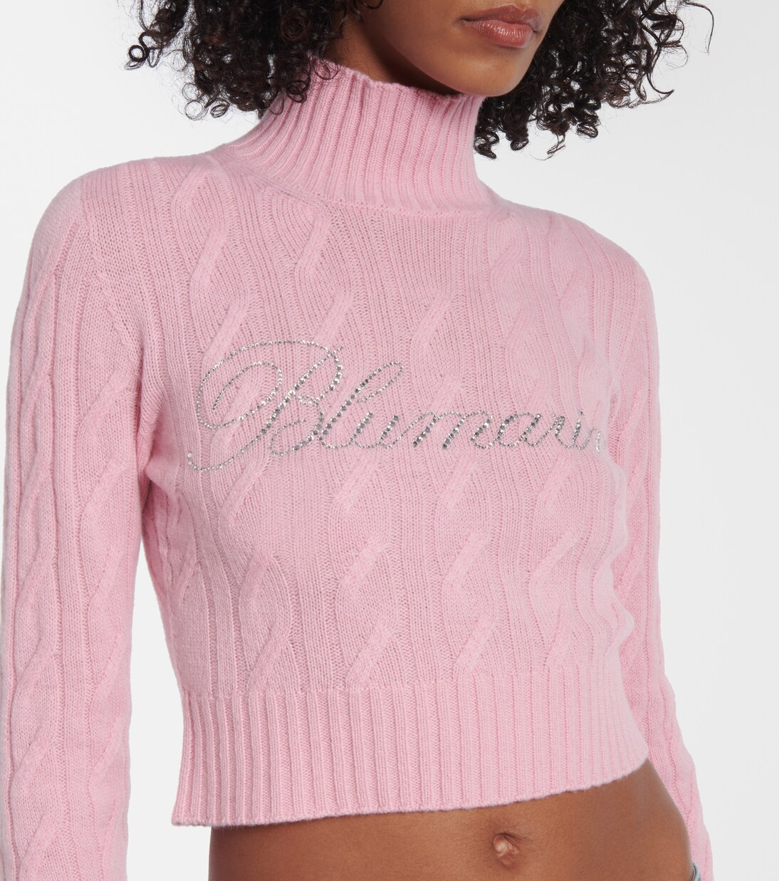 Pink Logo Cashmere Knitted Sweater
