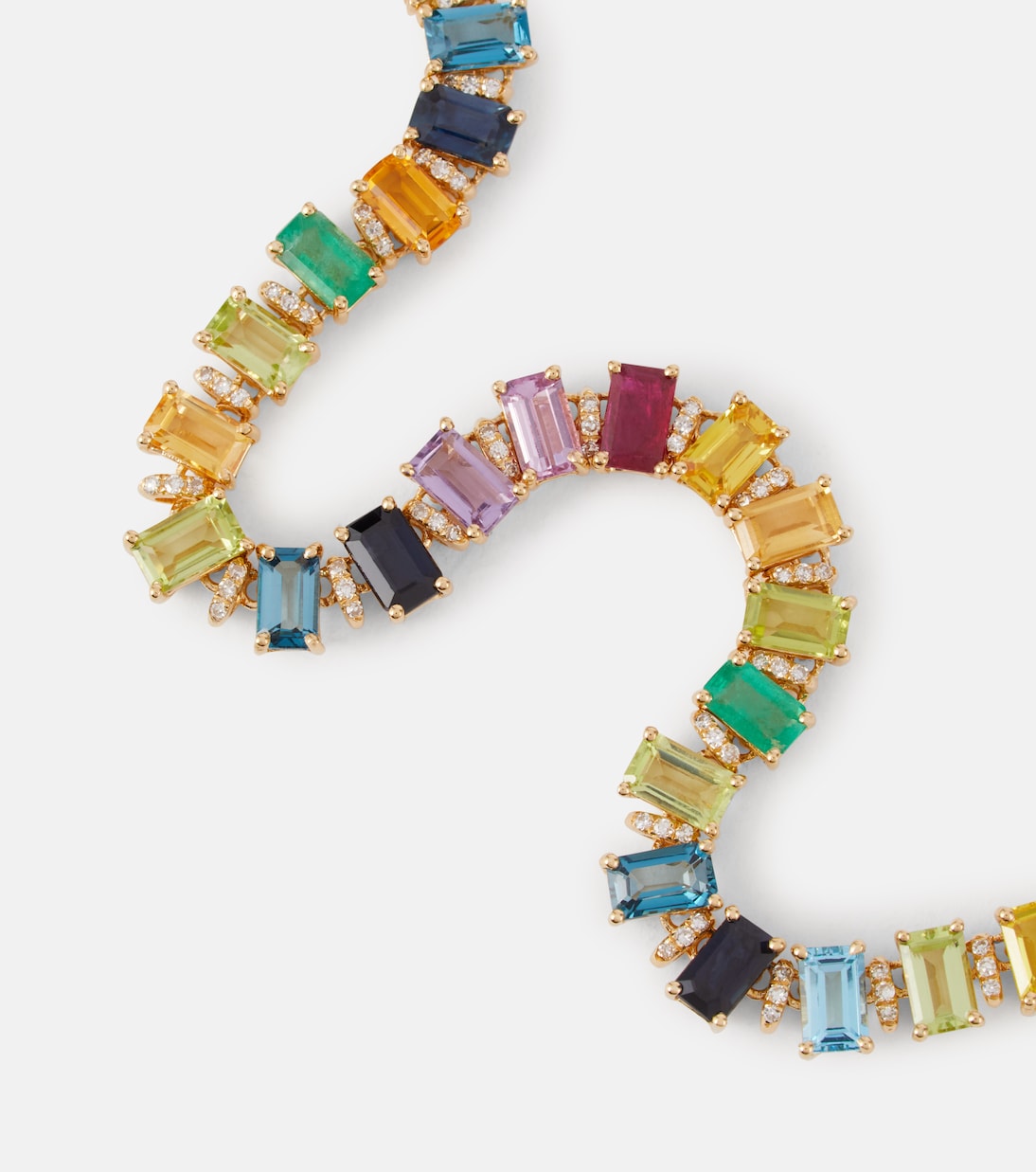 Choker Rainbow Eternity aus 18kt Gelbgold mit Edelsteinen in  