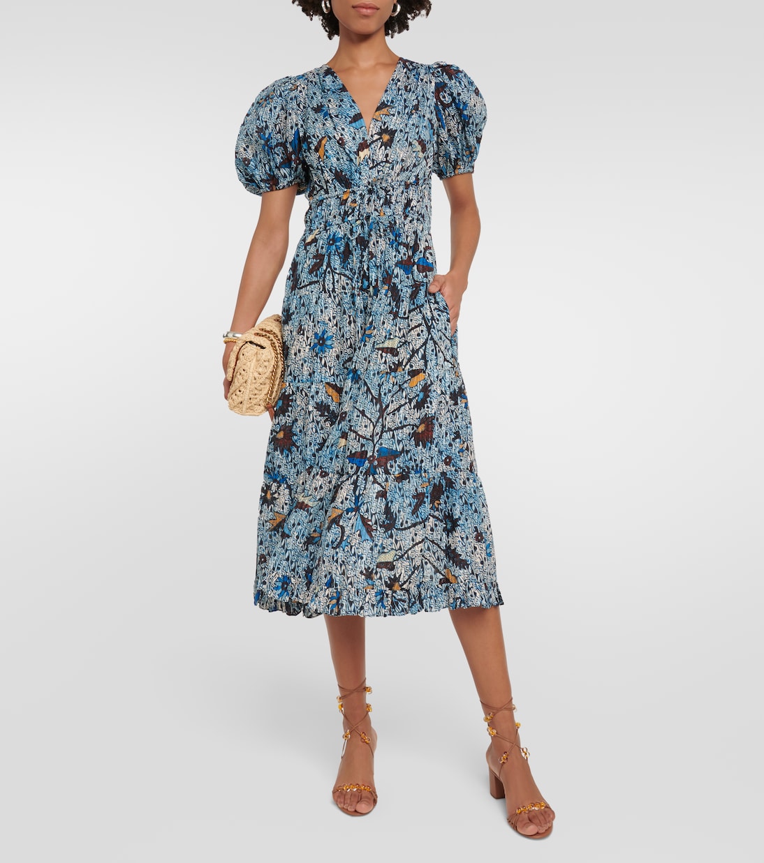 Bedrucktes Midikleid Thelma in Blau - Ulla Johnson | Mytheresa