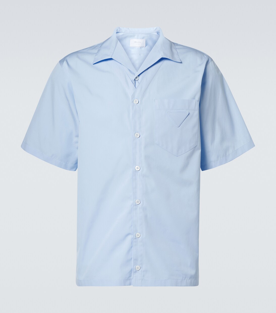 Cotton poplin shirt in blue - Prada | Mytheresa