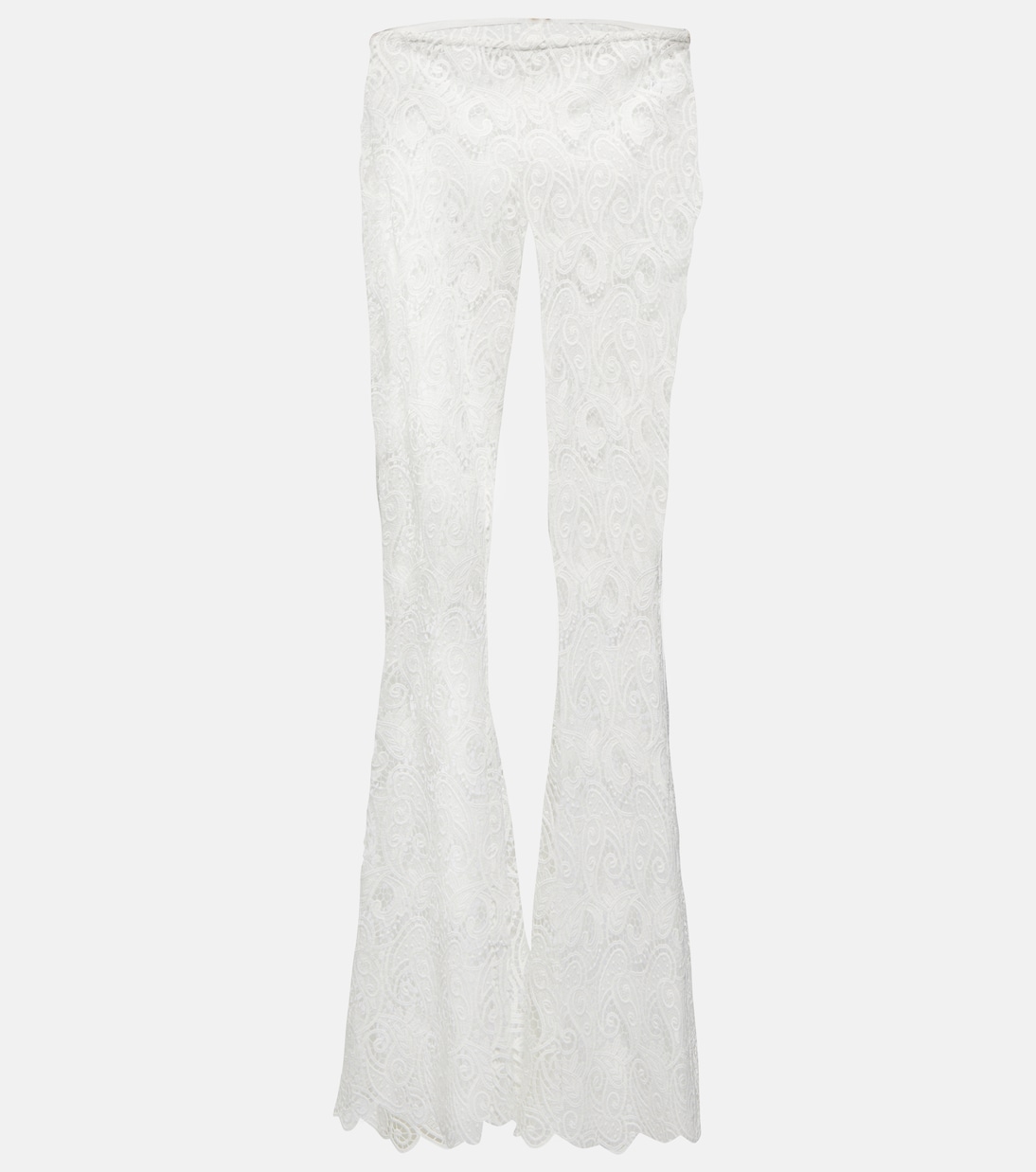 Scalloped mid-rise bootcut lace pants | Dodo Bar Or