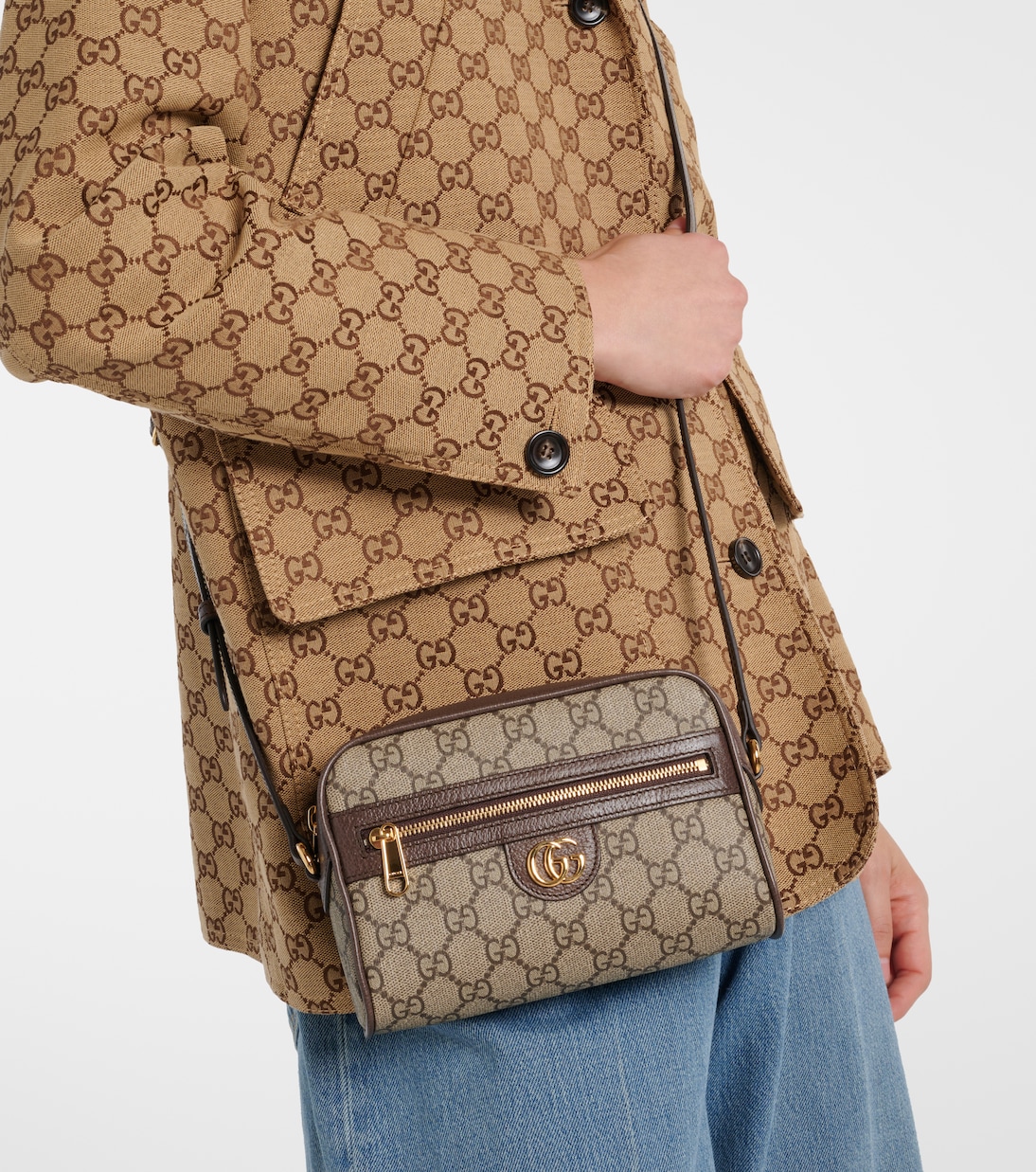 Schultertasche Ophidia Mini GG aus Canvas in Beige - Gucci | Mytheresa