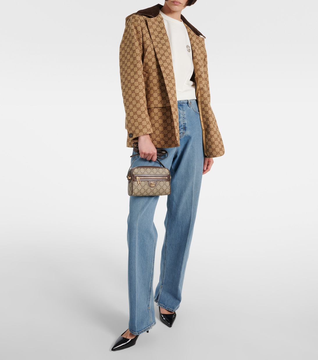 Schultertasche Ophidia Mini GG aus Canvas in Beige - Gucci | Mytheresa
