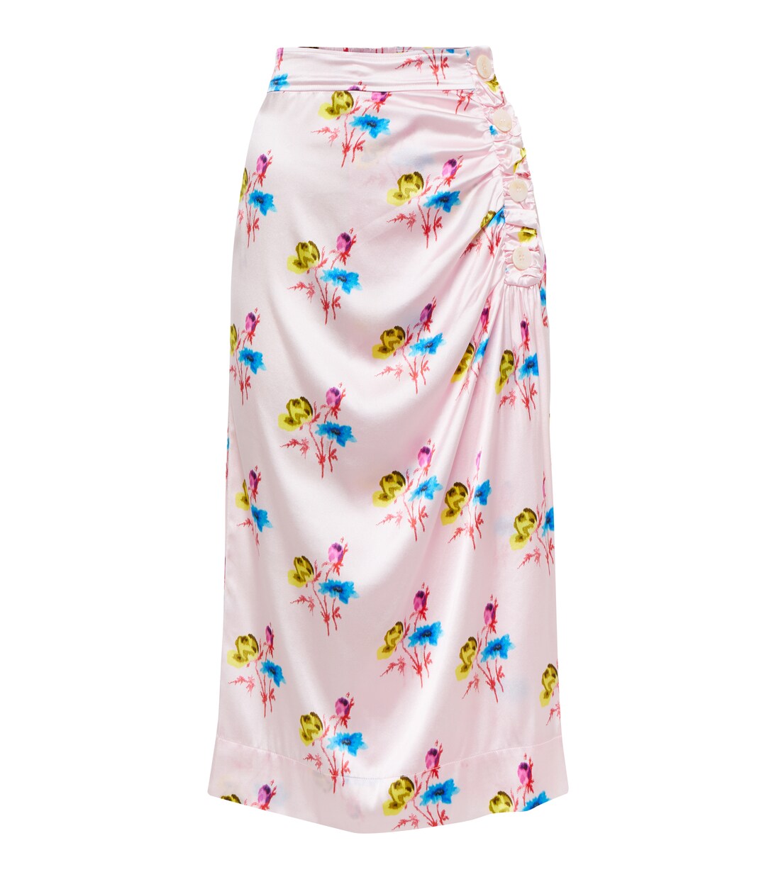 Midirock aus einem Seidengemisch in Pink - Ganni | Mytheresa