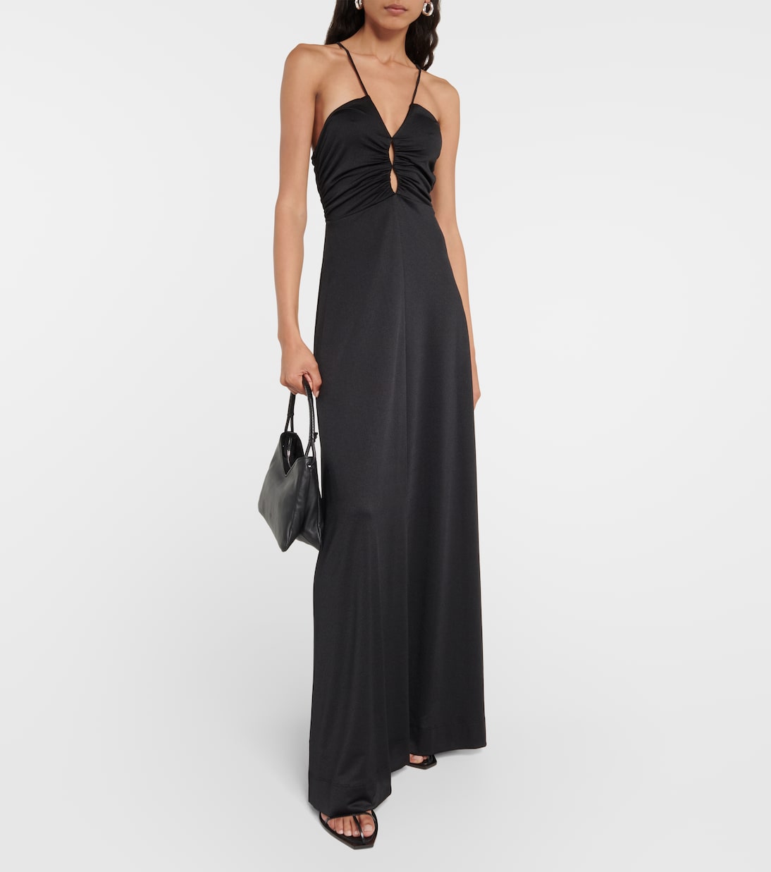 Crêpe jersey maxi dress | Ganni