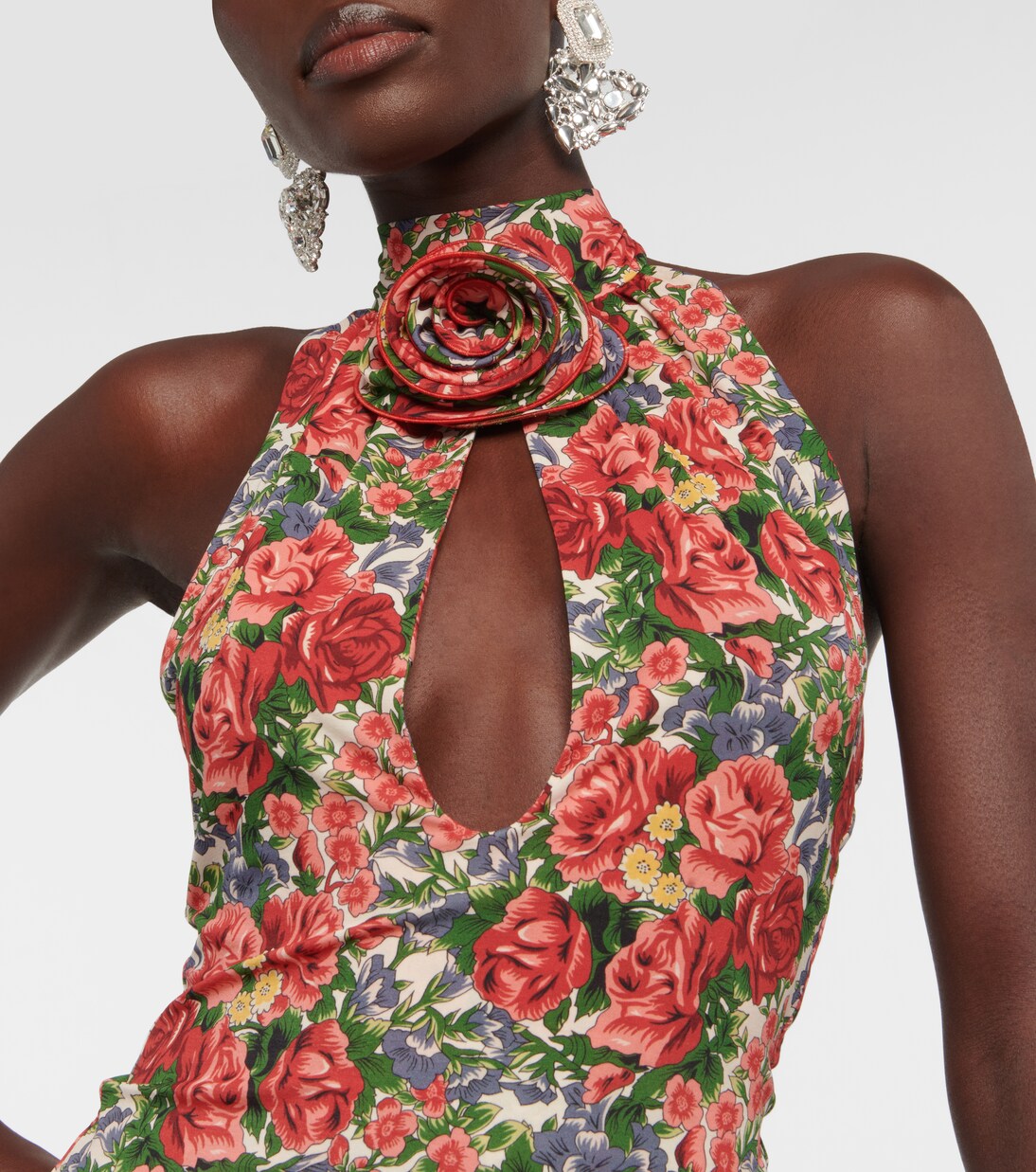 Floral halterneck top in multicoloured - Magda Butrym | Mytheresa