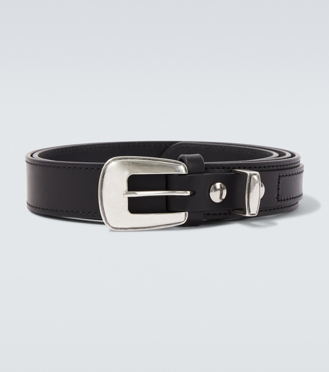 Minimal Western leather belt in black - Lemaire | Mytheresa