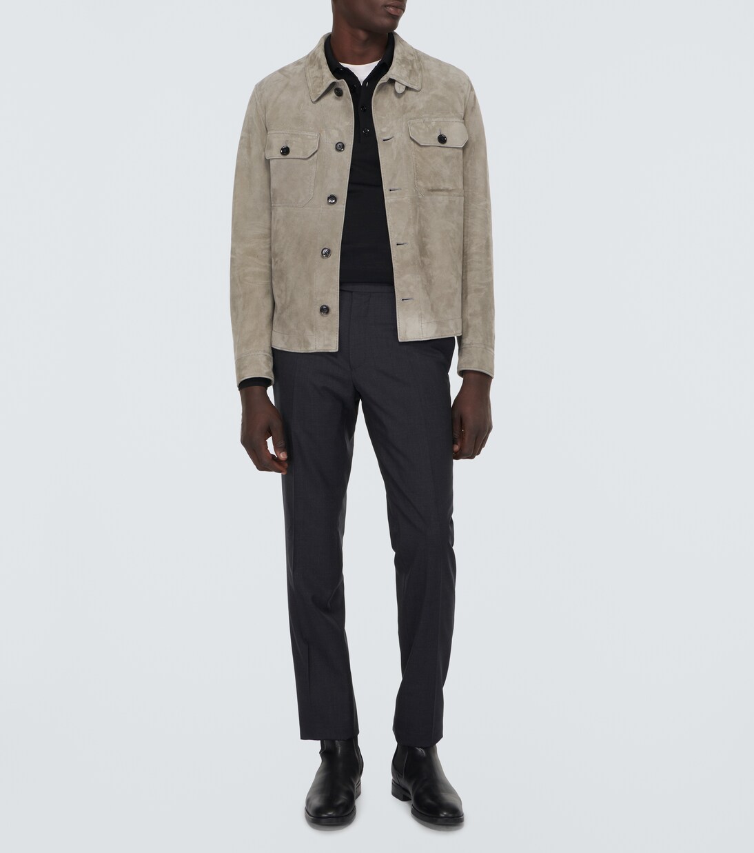 Suede overshirt in grey - Tom Ford | Mytheresa