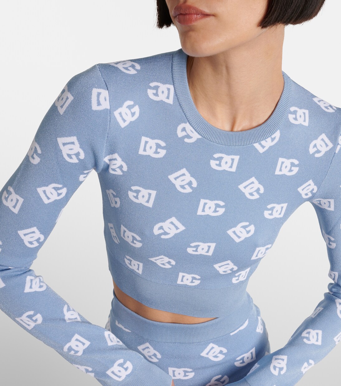 Dolce & Gabbana Blue Heraldic Patch Striped King Bee Sweater