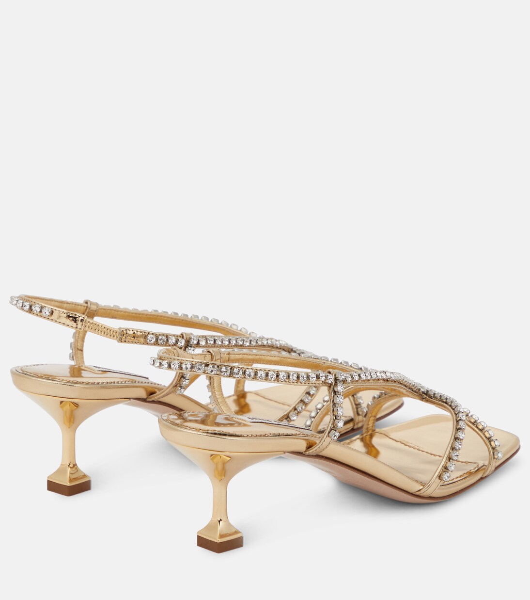 Verzierte Sandalen aus Metallic-Leder in Gold - Miu Miu | Mytheresa 