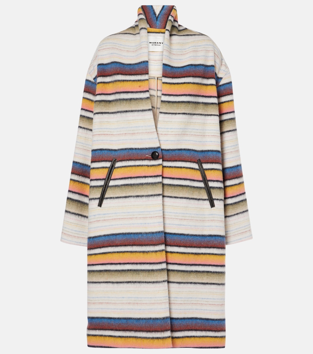 Striped wool blend coat in multicoloured Marant Etoile Mytheresa