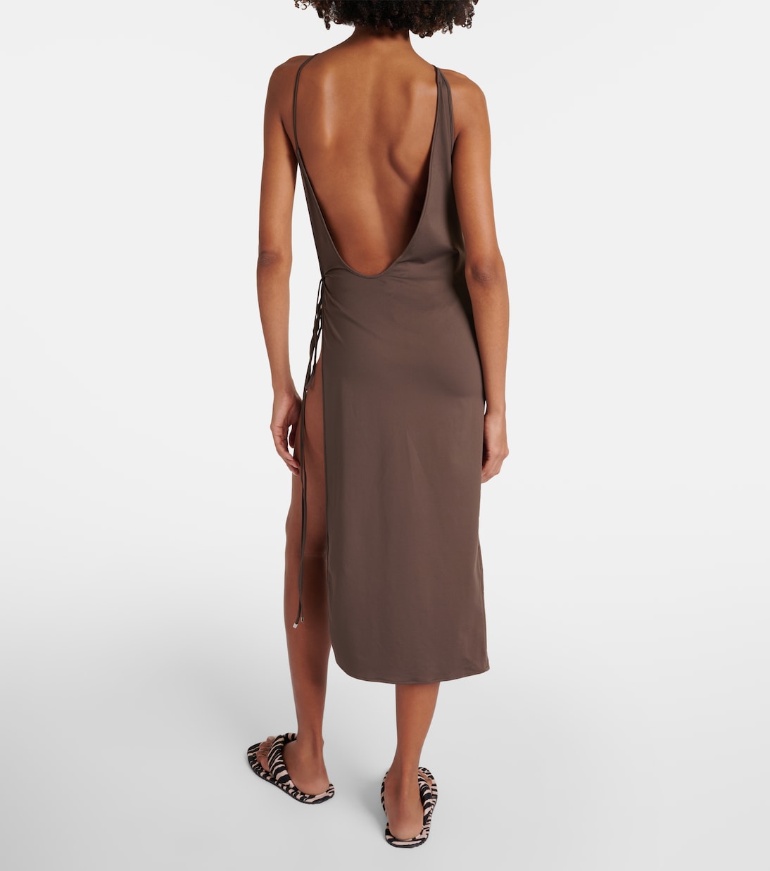 THE ATTICO Gathered Gold Star Mini Dress with Shoulder Pad & Cut Out Detail - IT 38 main image 1