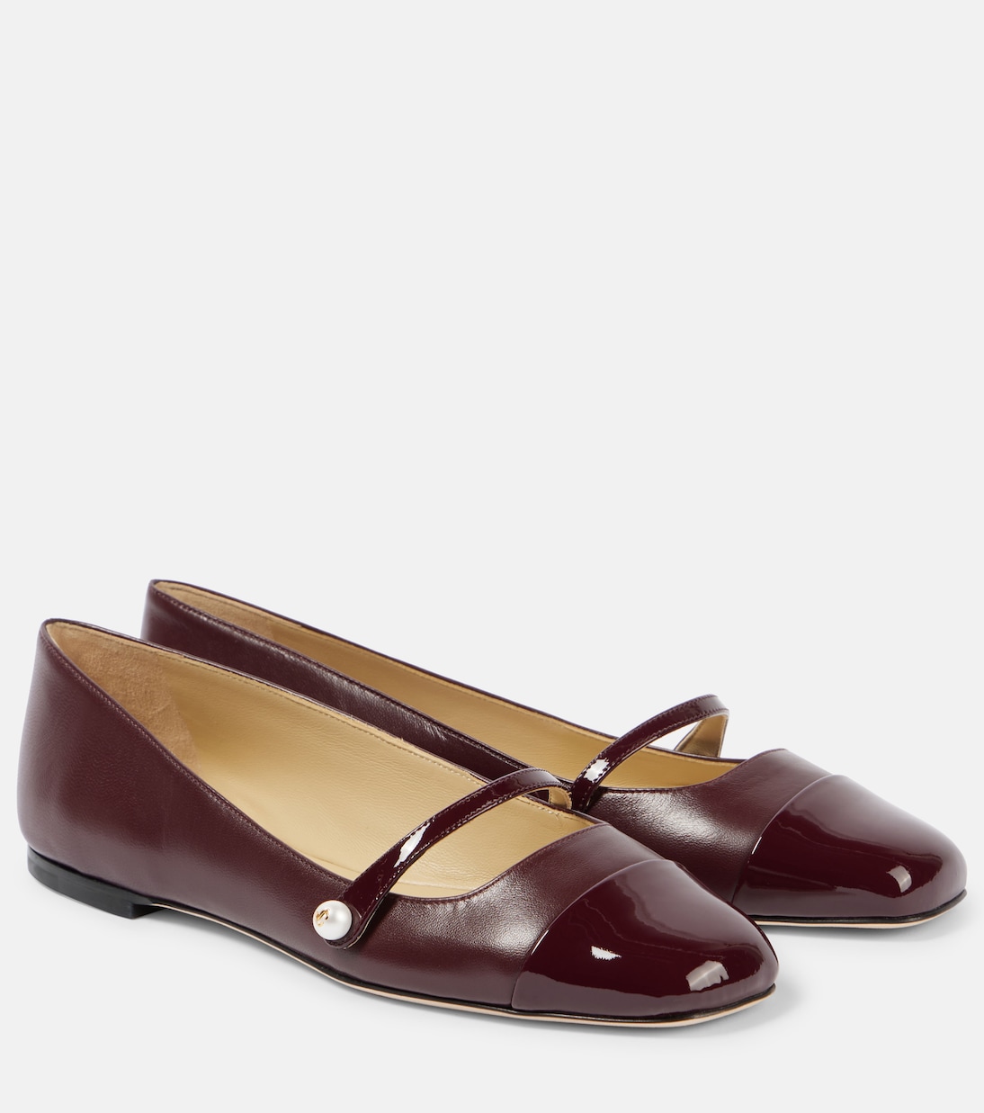 Elisa leather Mary Jane flats in red - Jimmy Choo | Mytheresa