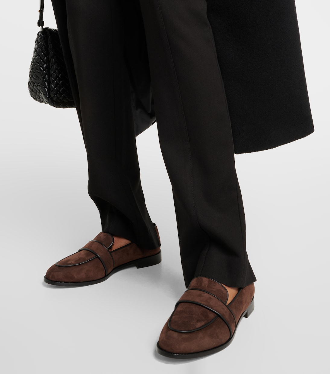 Loafers aus Veloursleder mit Shearling in Braun - Aquazzura 
