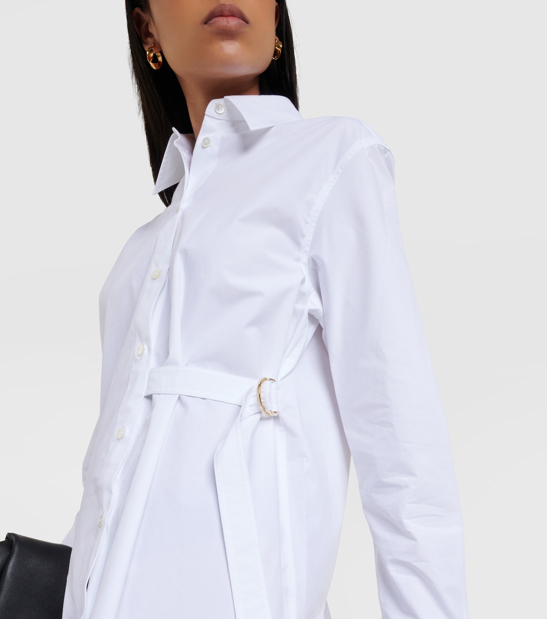 Deconstructed cotton poplin shirt dress in white - JW Anderson 