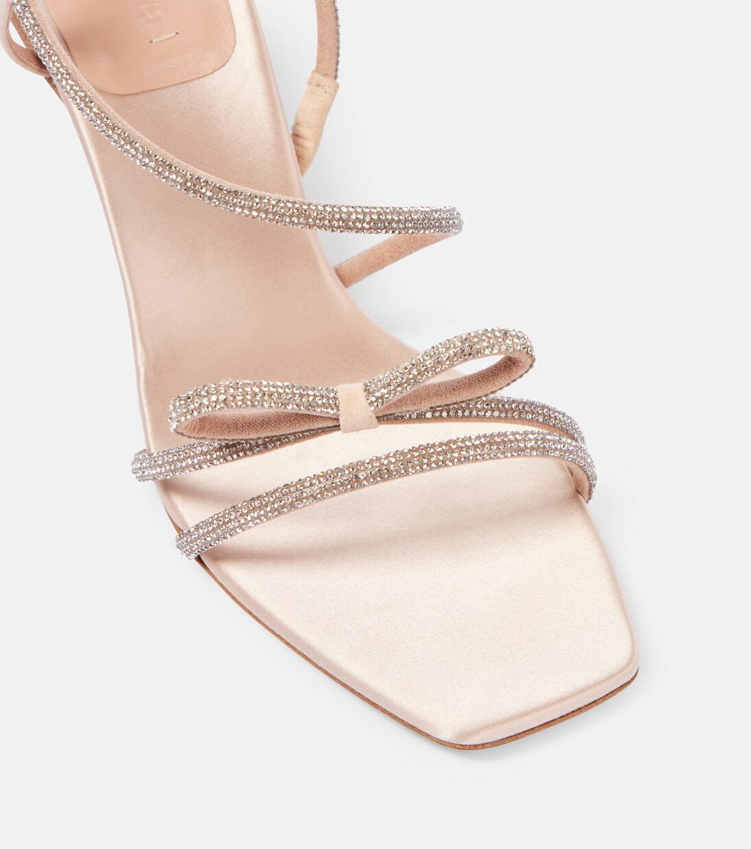 Sandalen Crystalsa aus Satin mit Kristallen in Beige - Max Mara  