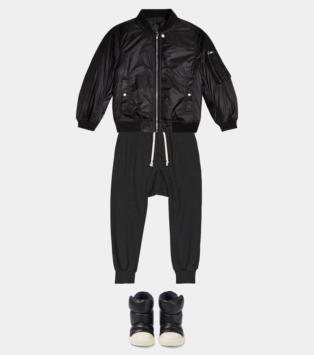 Stiefel Puffer aus Leder in Schwarz - Rick Owens Kids | Mytheresa