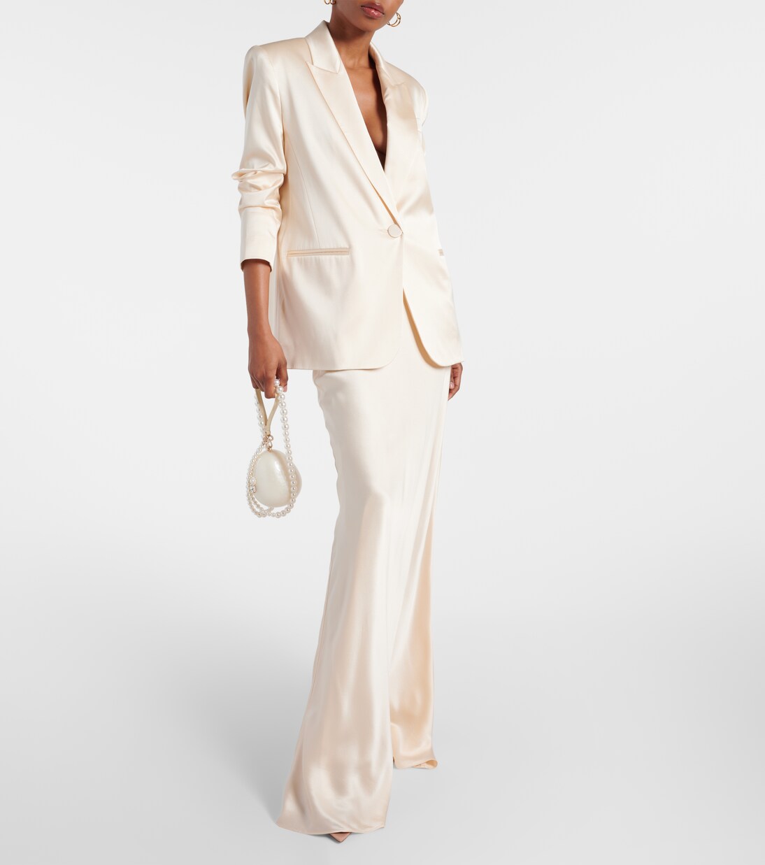 Scarlet elegance silk blazer