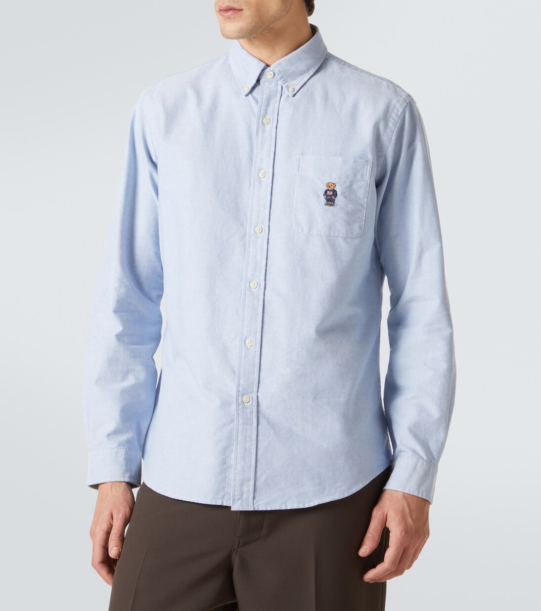 Embroidered Mouse Blue Gingham Polo Shirt main image 0