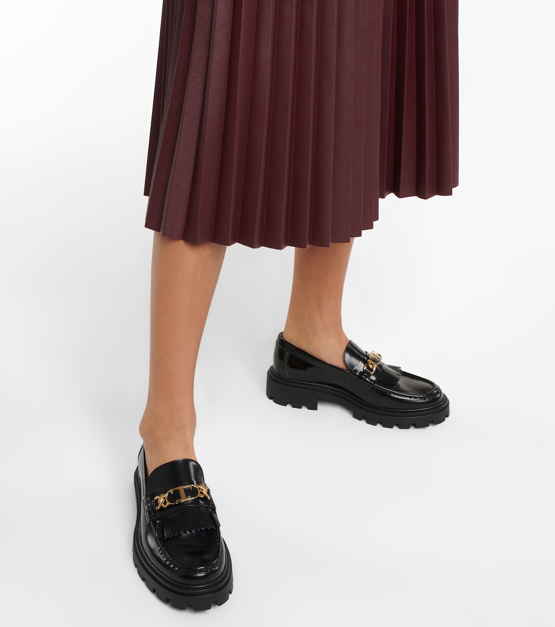 Plateau-Loafers aus Leder in Schwarz - Tods | Mytheresa