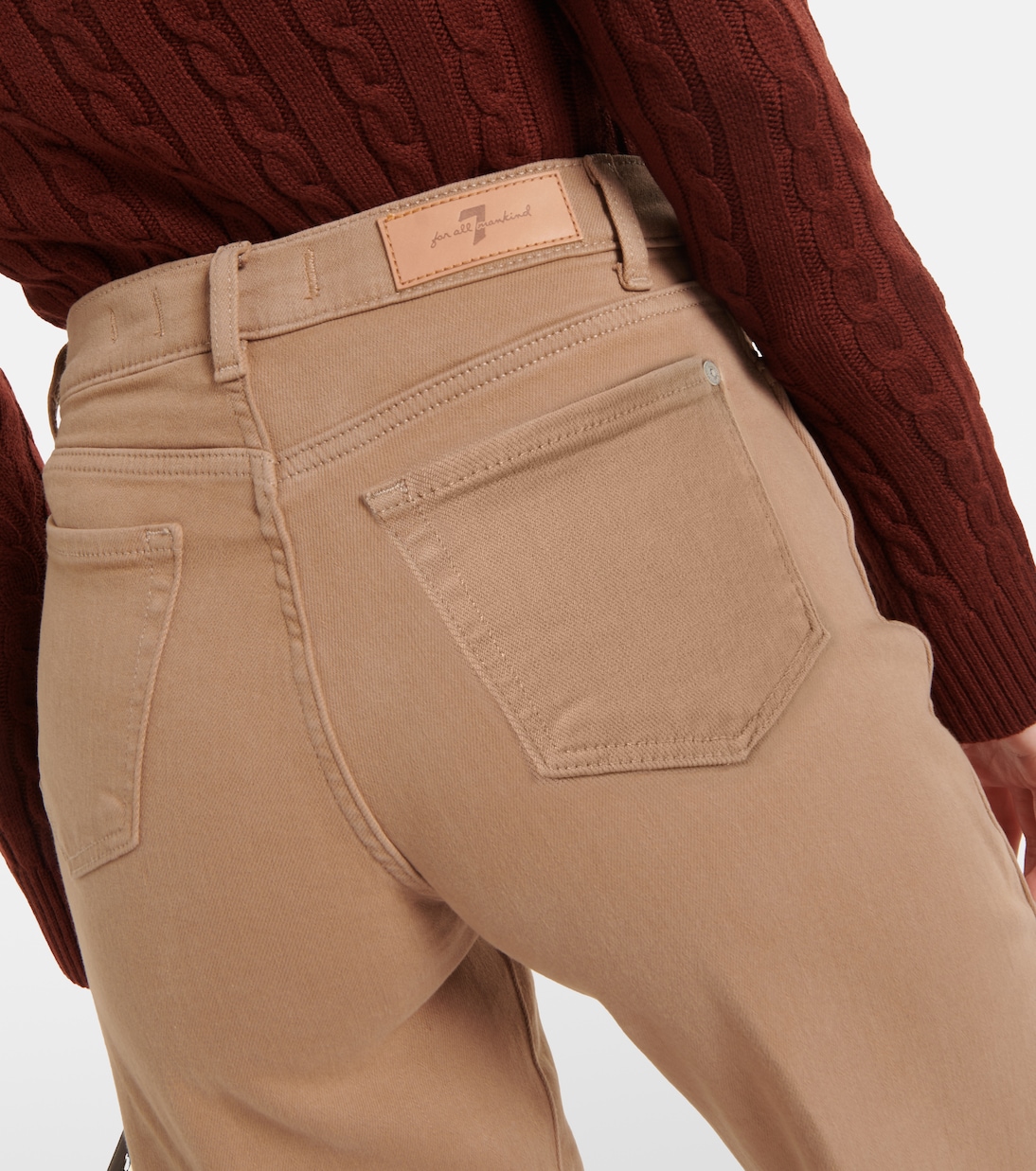 High-Rise Wide-Leg Jeans Lotta in Beige - 7 For All Mankind  