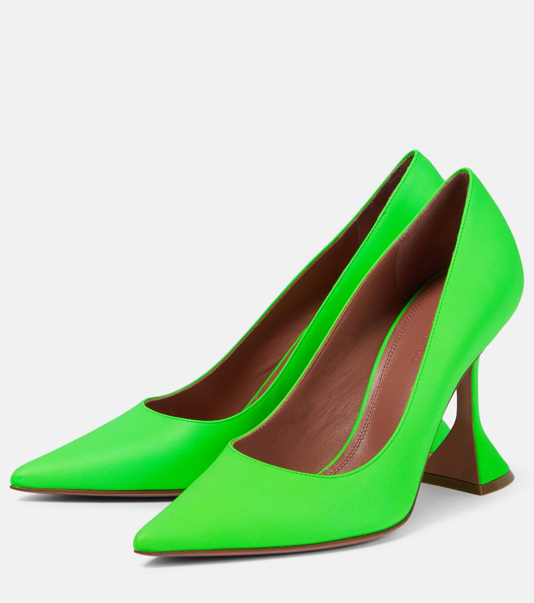 Ami Leather Pumps In Green Amina Muaddi Mytheresa ami-leather-pumps-in-green-amina-muaddi-mytheresa