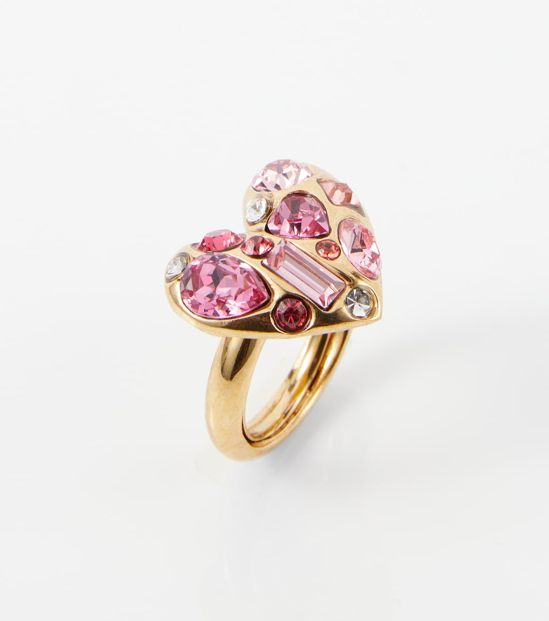 Ring Gemstone Heart mit Kristallen in Pink - Oscar De La Renta 