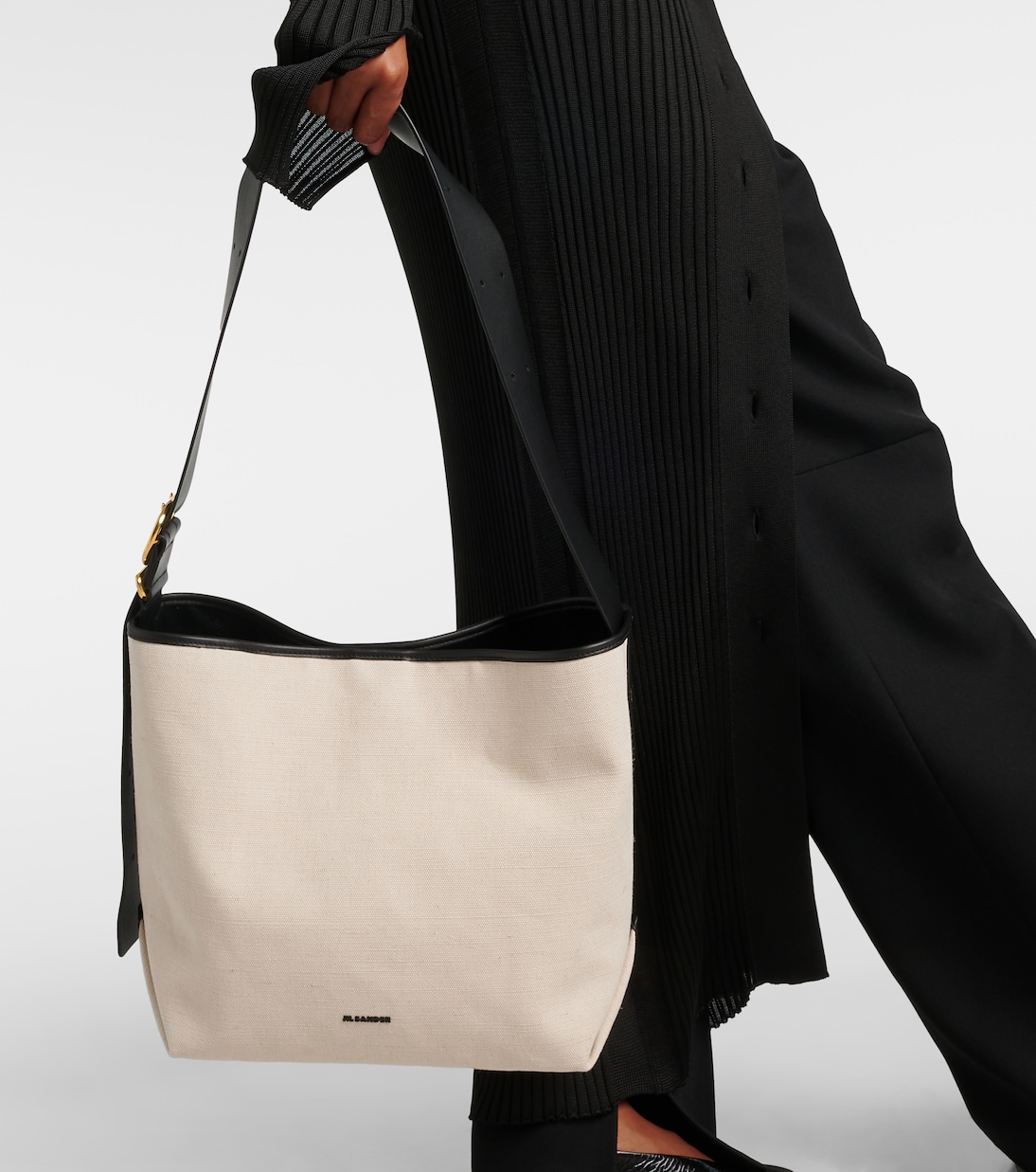 Tote Folded Medium mit Leder in Beige - Jil Sander | Mytheresa