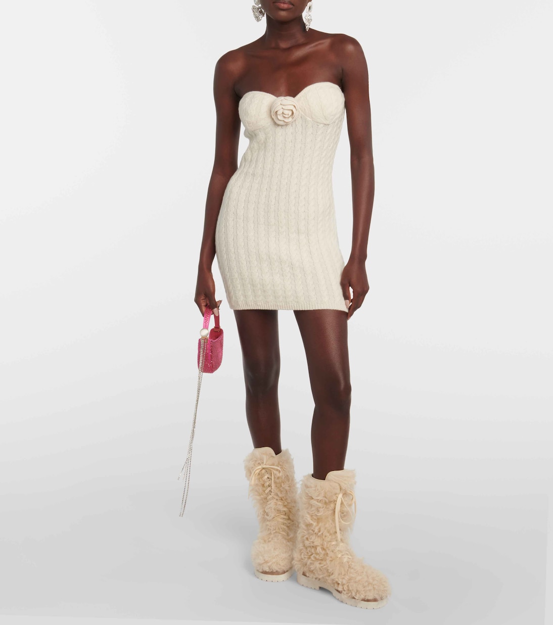 shearling lace up boots