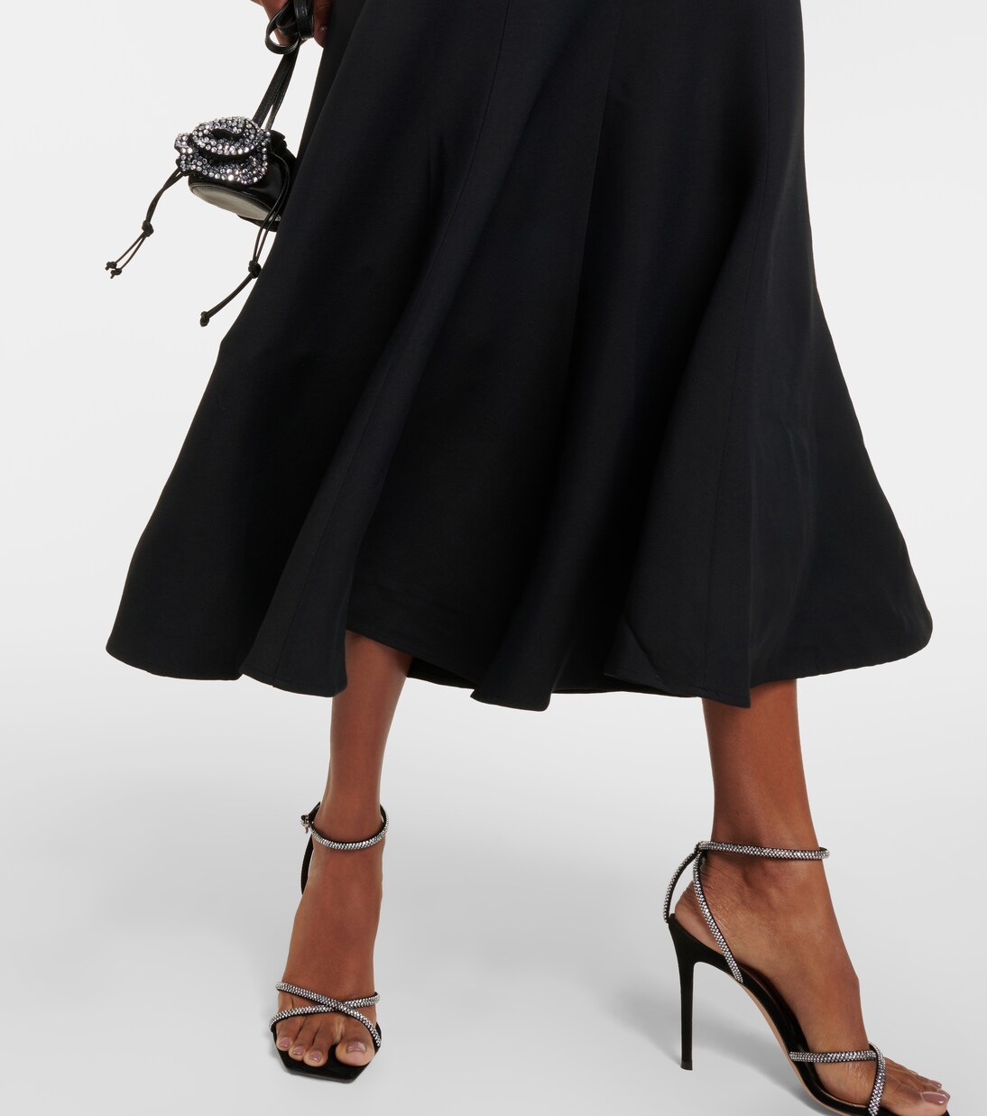 Strapless wool and silk midi dress in black - Roland Mouret  