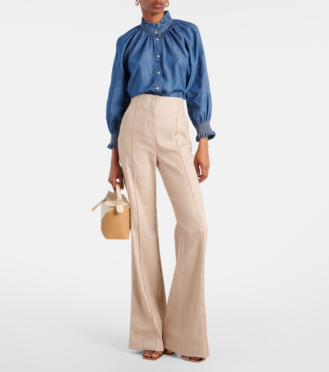 Schlaghose Komi aus Twill in Beige - Veronica Beard | Mytheresa