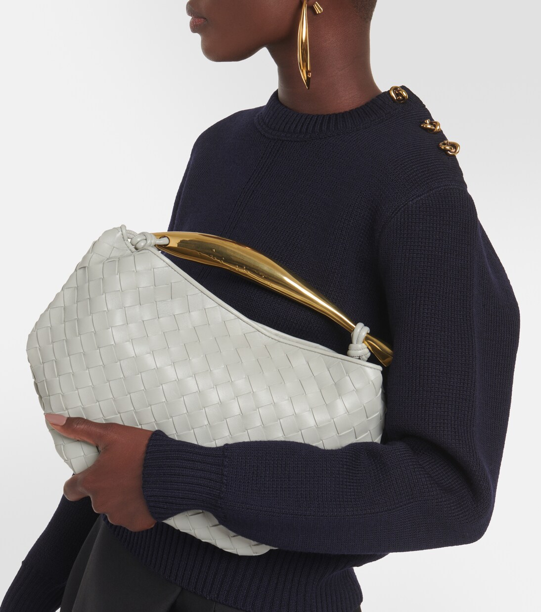 Tote Sardine Medium aus Leder in Grau - Bottega Veneta | Mytheresa 