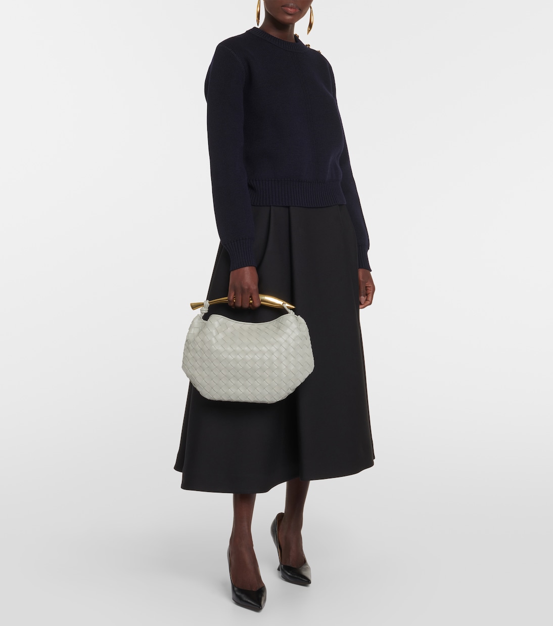 Tote Sardine Medium aus Leder in Grau - Bottega Veneta | Mytheresa