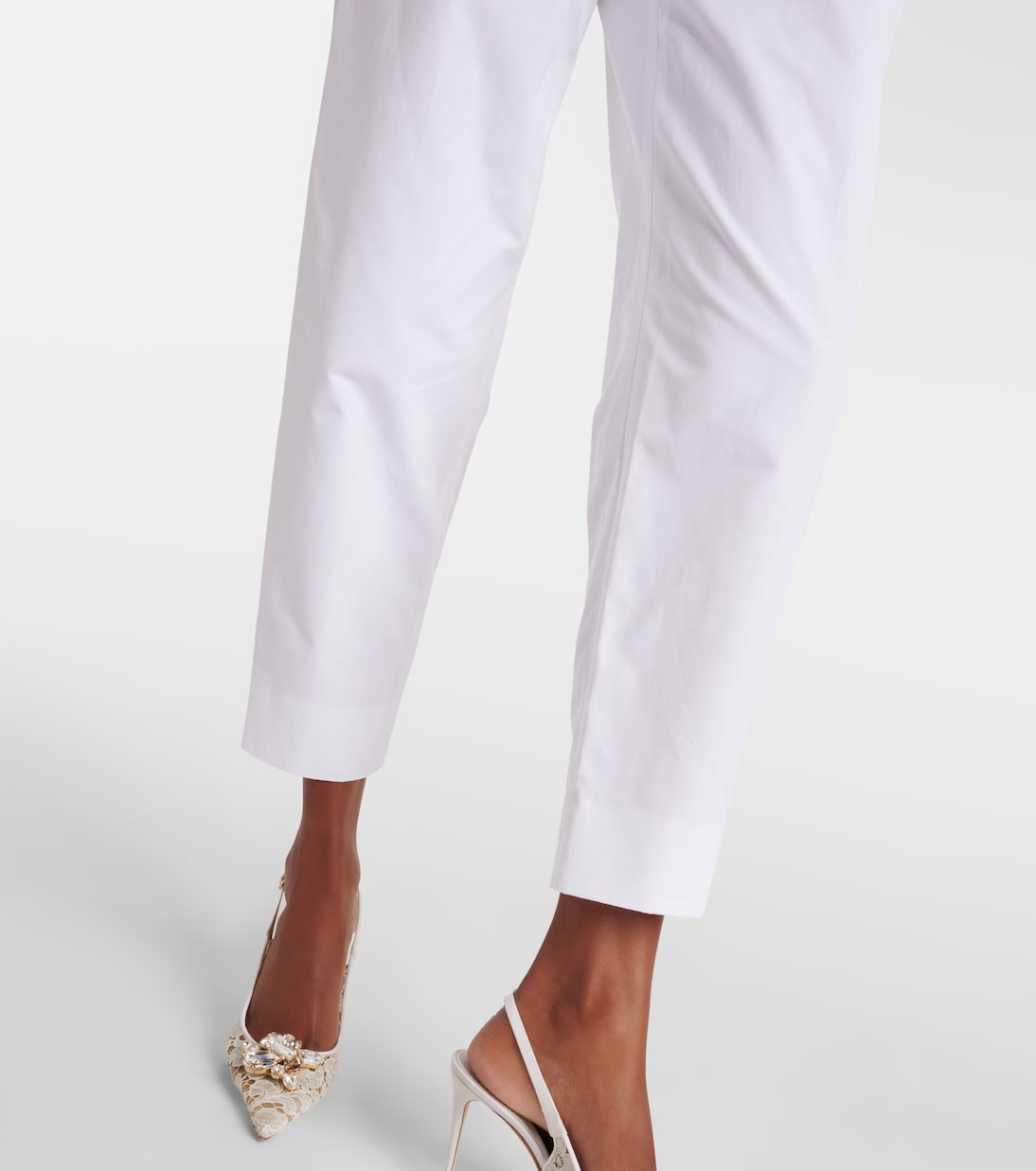 Dolce & Gabbana White Faux Fur High Waisted Hot Pants Short