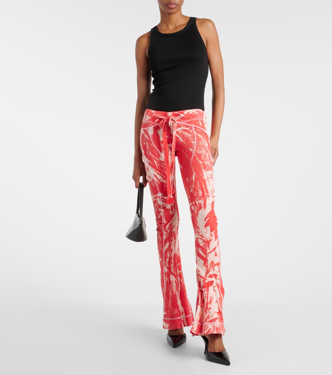 Tie Dye Flared Jumpsuit Red