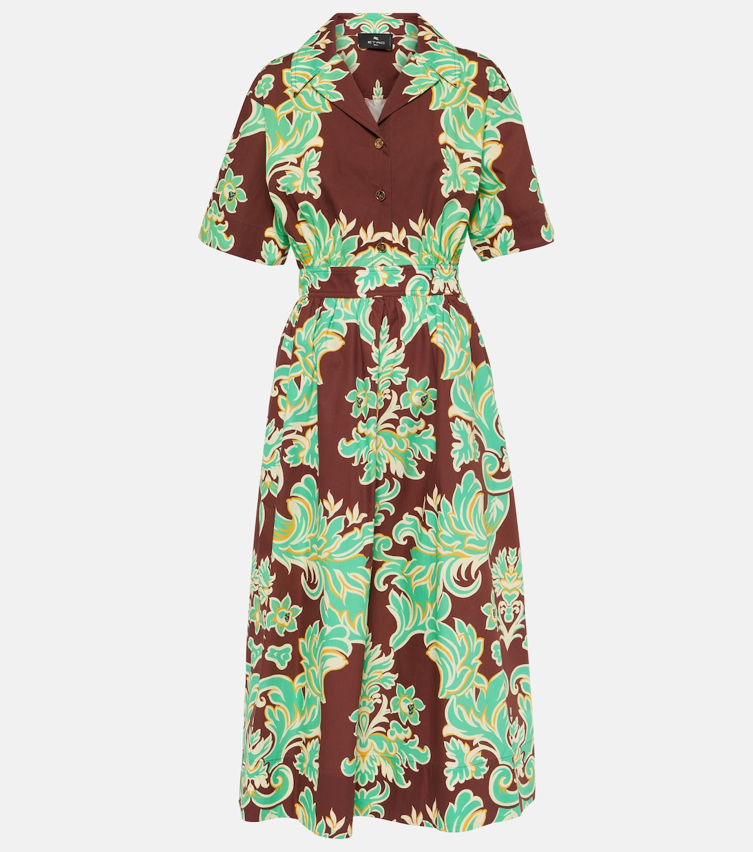Hemdblusenkleid aus Baumwolle in Braun - Etro | Mytheresa