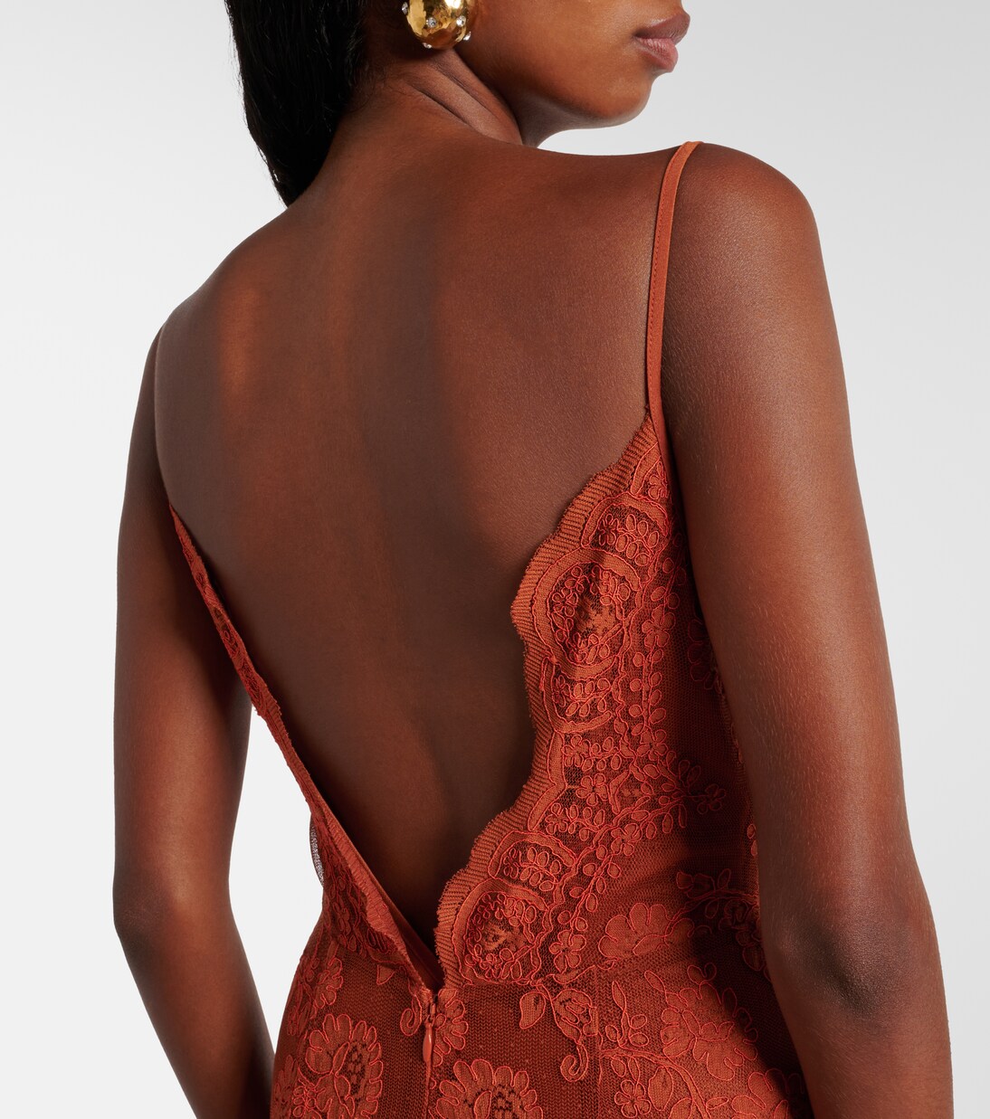 Lace See-through Maxi Dress