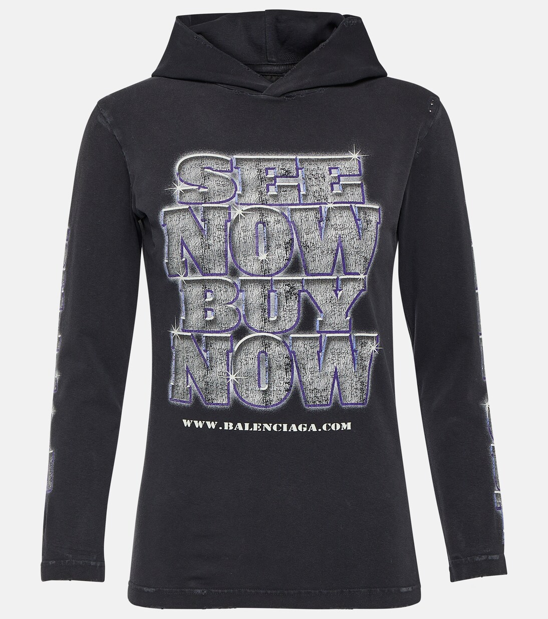 SNBN cotton-blend jersey top in black - Balenciaga | Mytheresa 