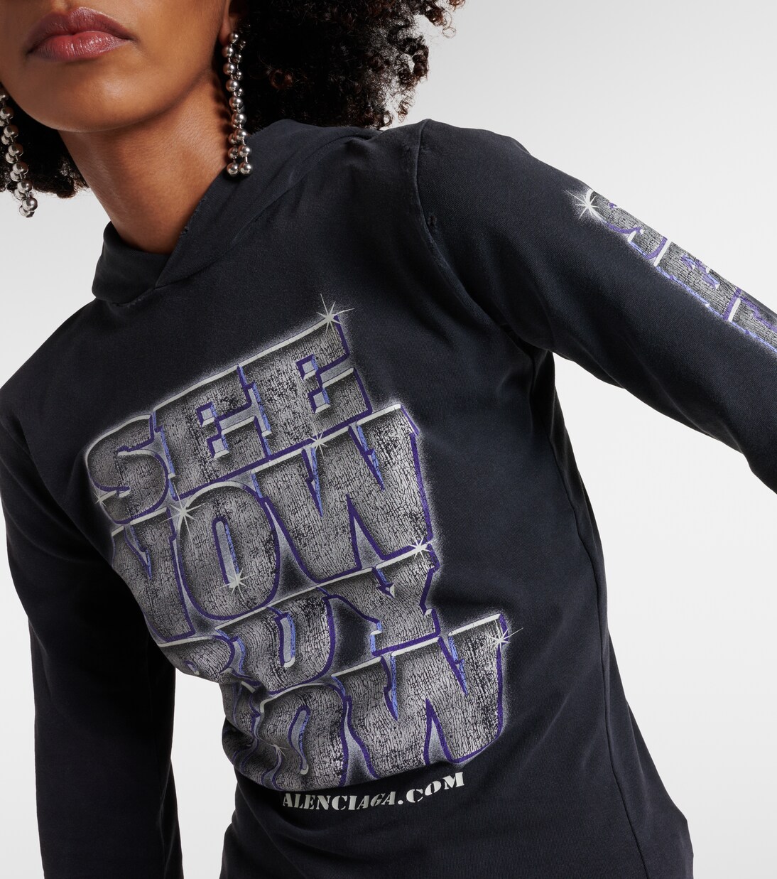 SNBN cotton-blend jersey top in black - Balenciaga | Mytheresa 