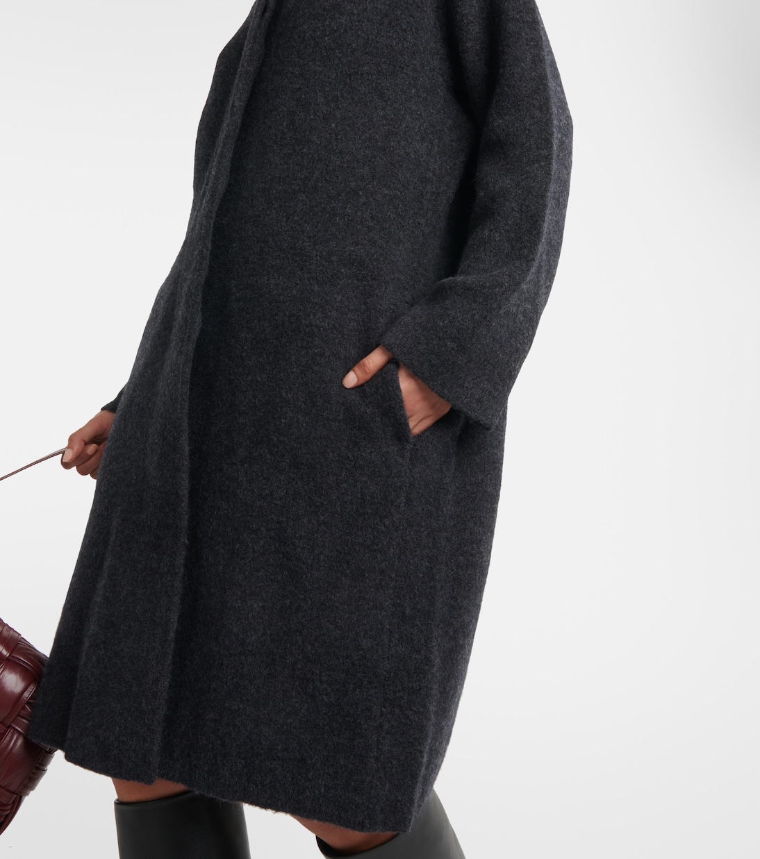 Wool-Blend V-Neck Tie Front Cardigan