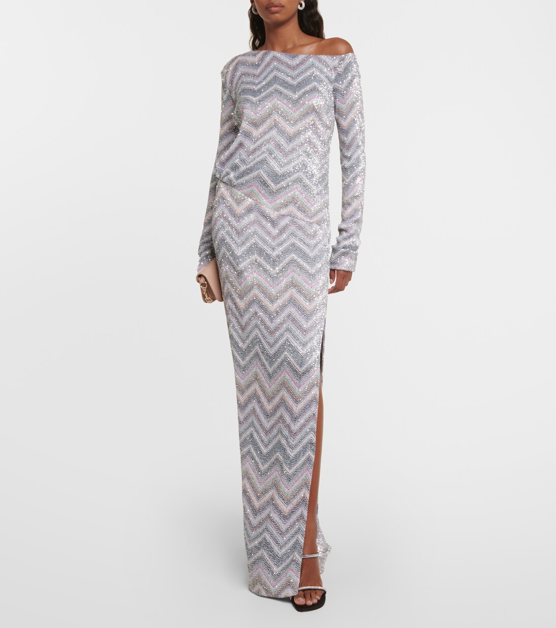 Verziertes Maxikleid aus Häkelstrick in Multicolor - Missoni 