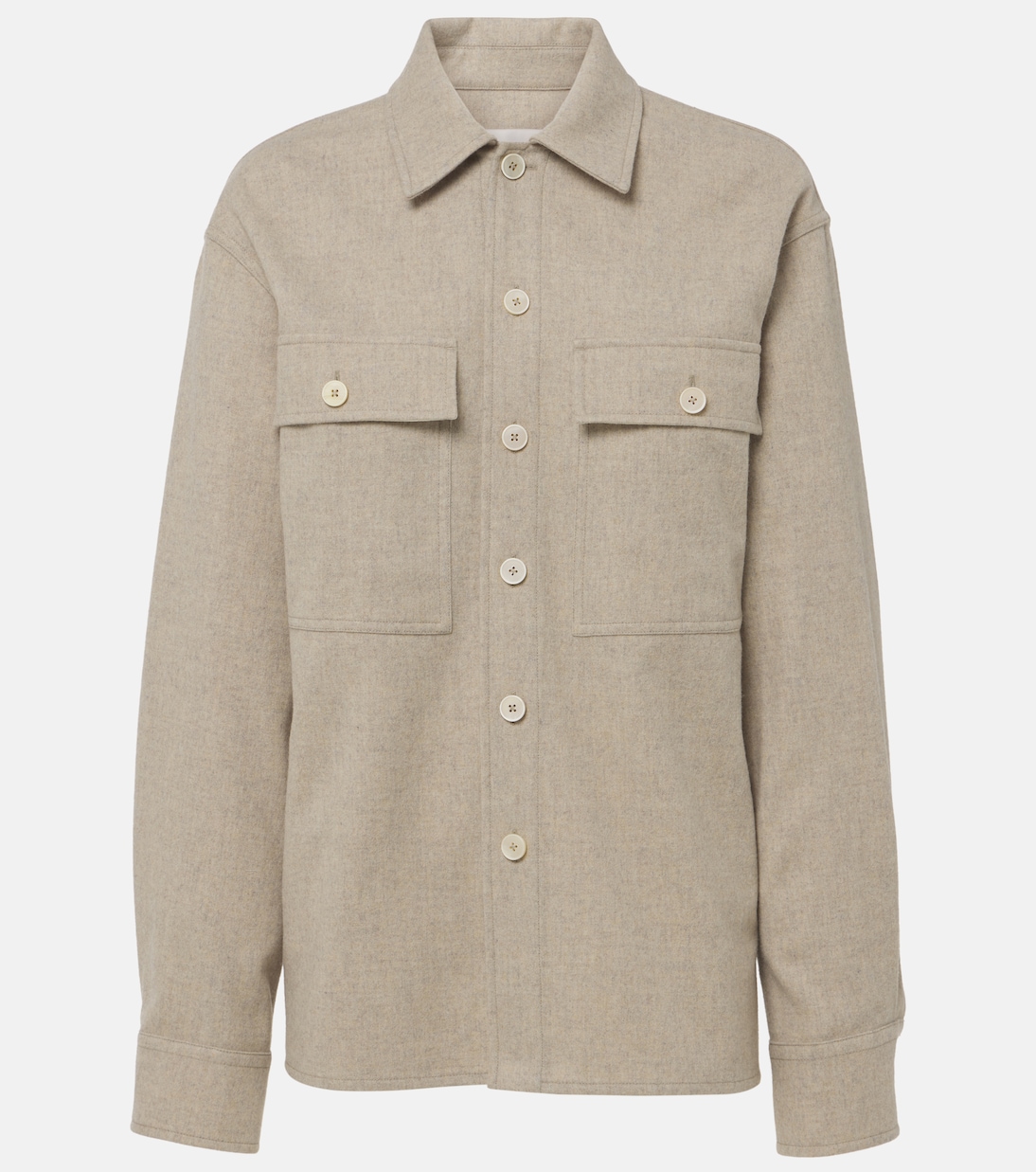 Virgin wool overshirt in beige - Jil Sander | Mytheresa