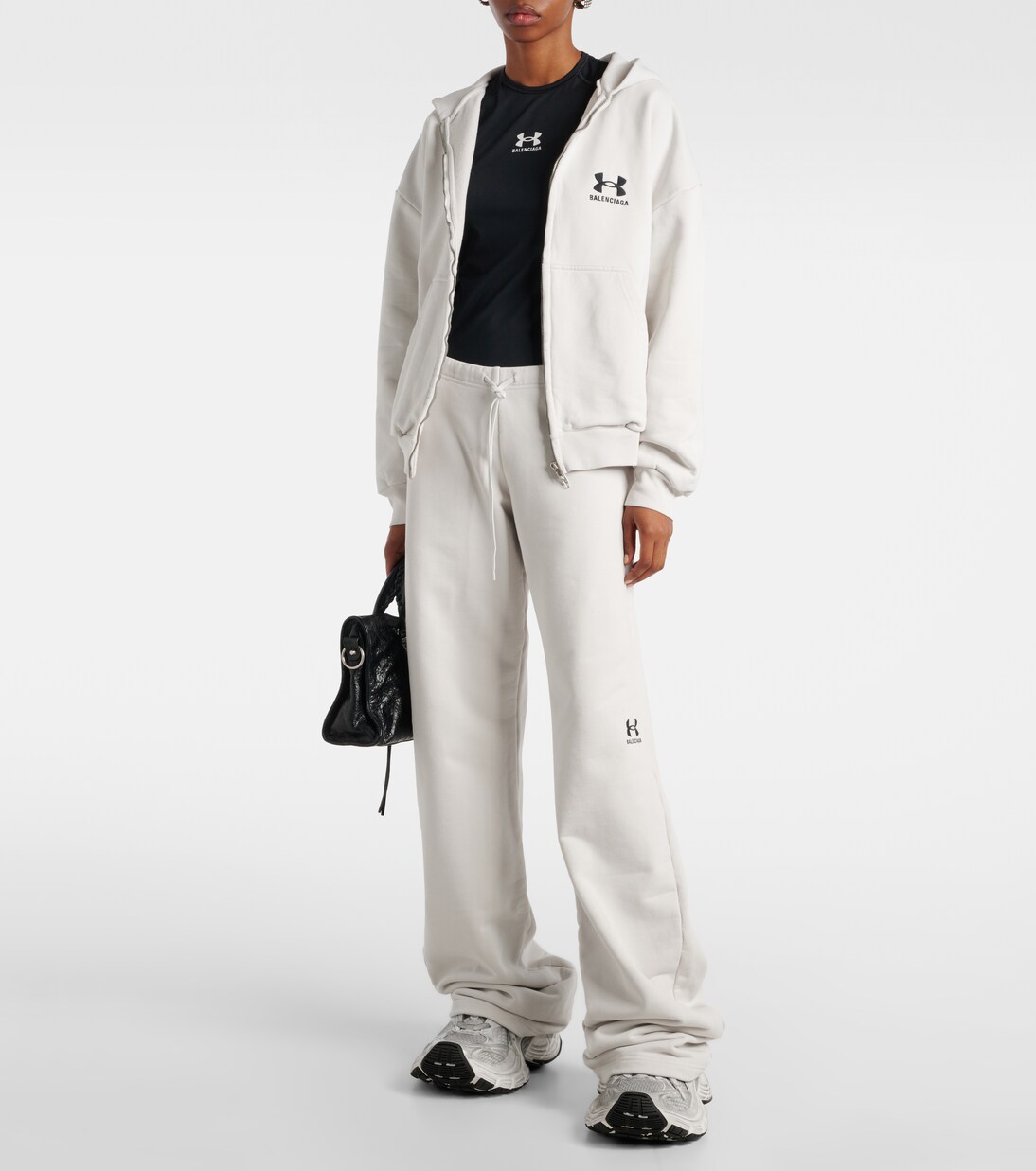 Cotton zip-up hoodie in white - Balenciaga | Mytheresa