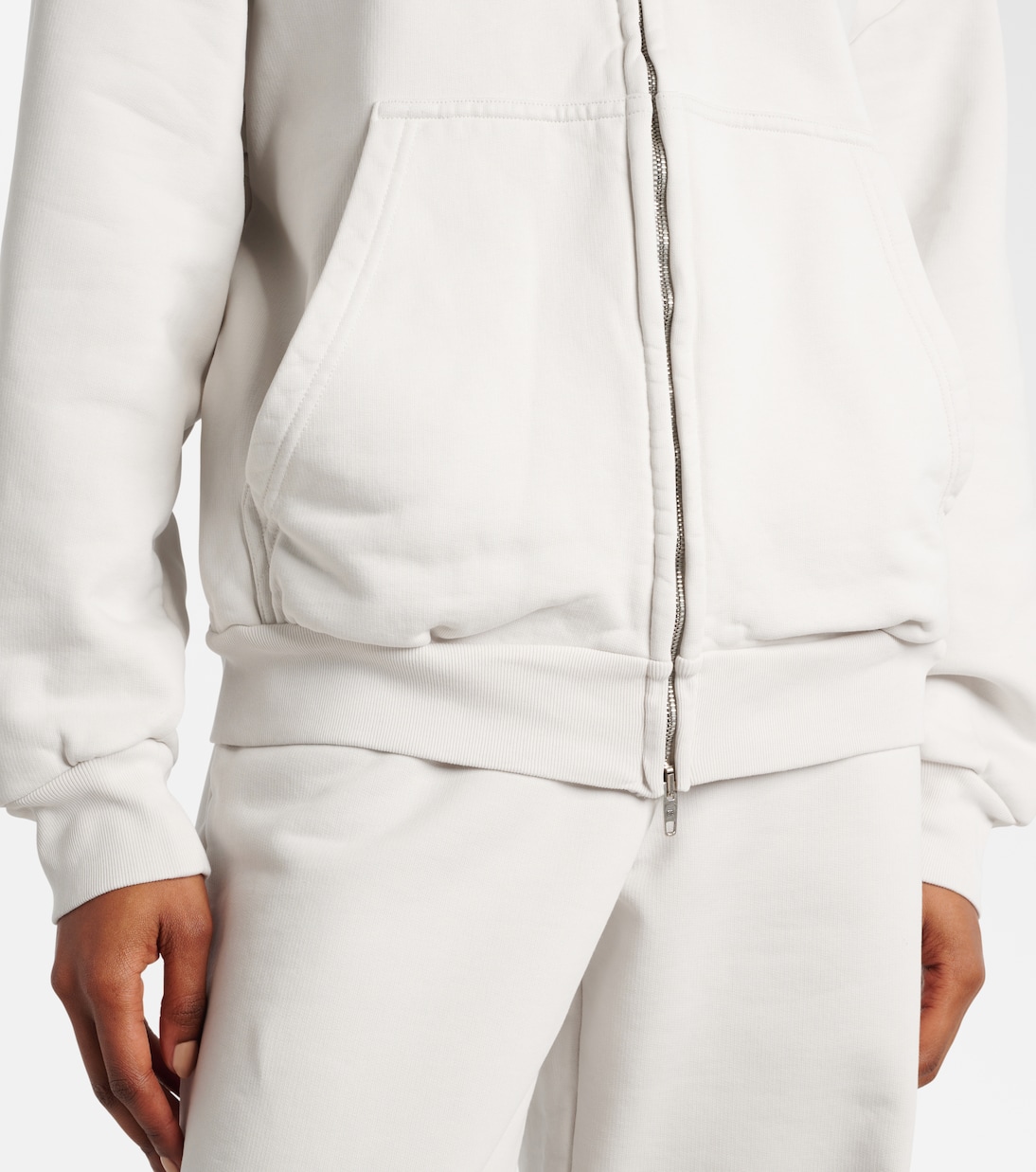 Cotton zip-up hoodie in white - Balenciaga | Mytheresa
